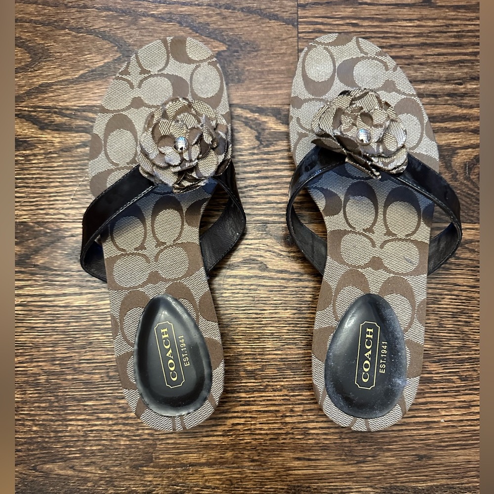 Beautiful Coach Sandals - beautiful dark and light brown colors - size - 7.5